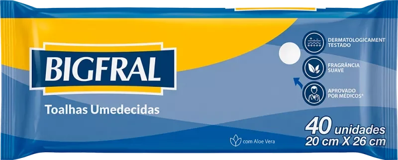 LENÇO UMEDECIDO BIGFRAL 40UN TOALHA