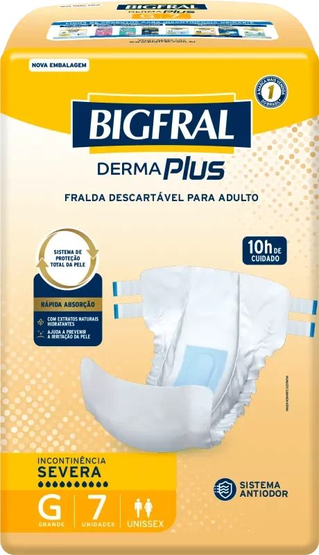 FRALDA BIGFRAL DERMA PLUS REGULAR G 07UN GERIÁTRICA