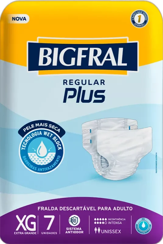 FRALDA BIGFRAL REGULAR PLUS XG 07UN GERIÁTRICA