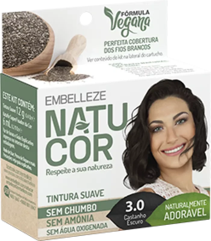 COLORAÇÃO NATUCOR KIT 12G 03.0 CASTANHO ESCURO