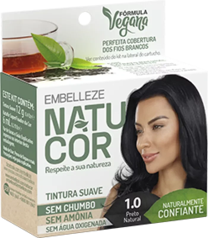 COLORAÇÃO NATUCOR KIT 12G 01.0 PRETO NATURAL