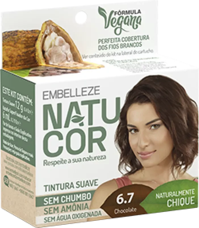 COLORAÇÃO NATUCOR KIT 12G 06.7 CHOCOLATE