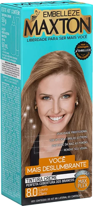 COLORAÇÃO MAXTON KIT 50G 08.0 LOURO CLARO