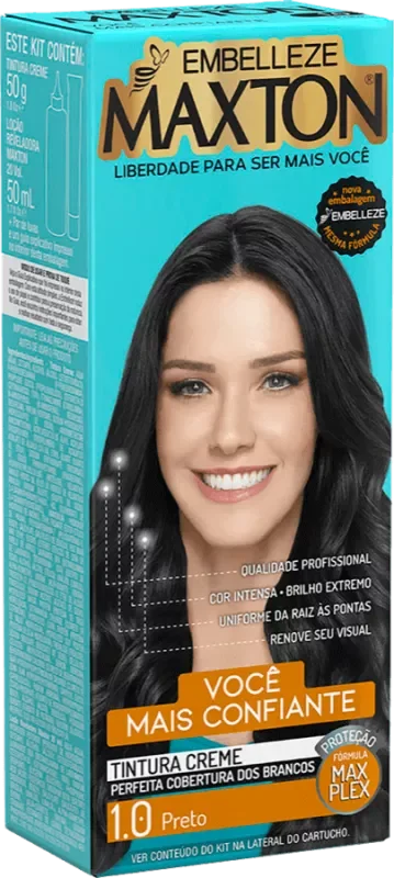 COLORAÇÃO MAXTON KIT 50G 01.0 PRETO