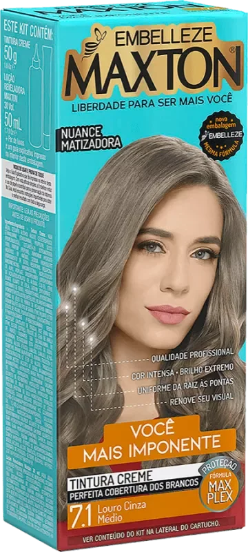 COLORAÇÃO MAXTON KIT 50G 07.1 LOURO CINZA MÉDIO