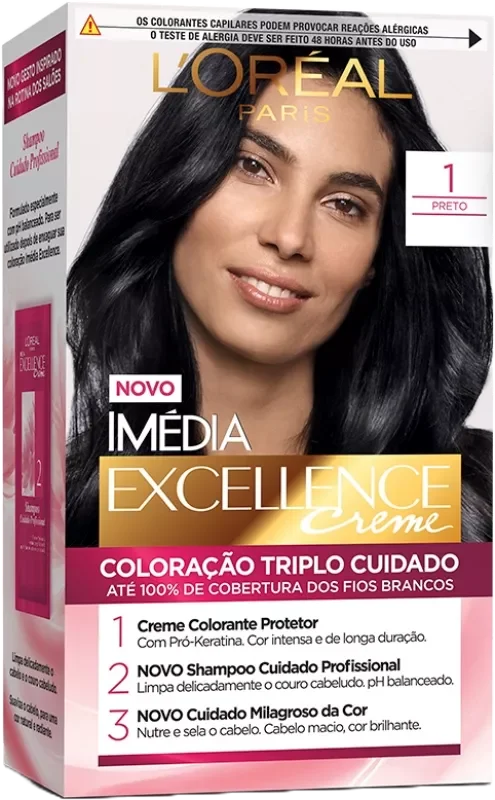 COLORAÇÃO IMÉDIA KIT 01 PRETO
