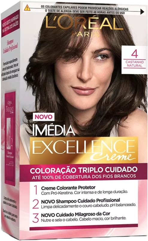 COLORAÇÃO IMÉDIA KIT 04 CASTANHO NATURAL