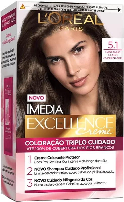 COLORAÇÃO IMÉDIA KIT 05.1 CASTANHO CLARO ACINZENTADO