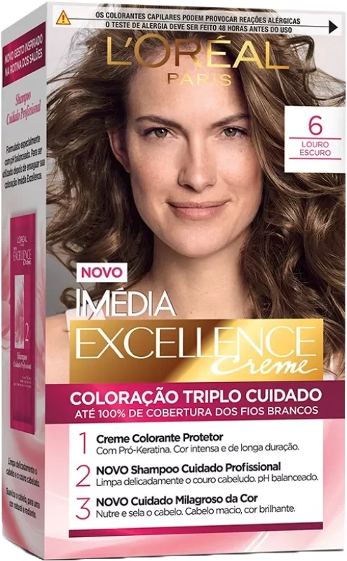 COLORAÇÃO IMÉDIA KIT 06 LOURO ESCURO