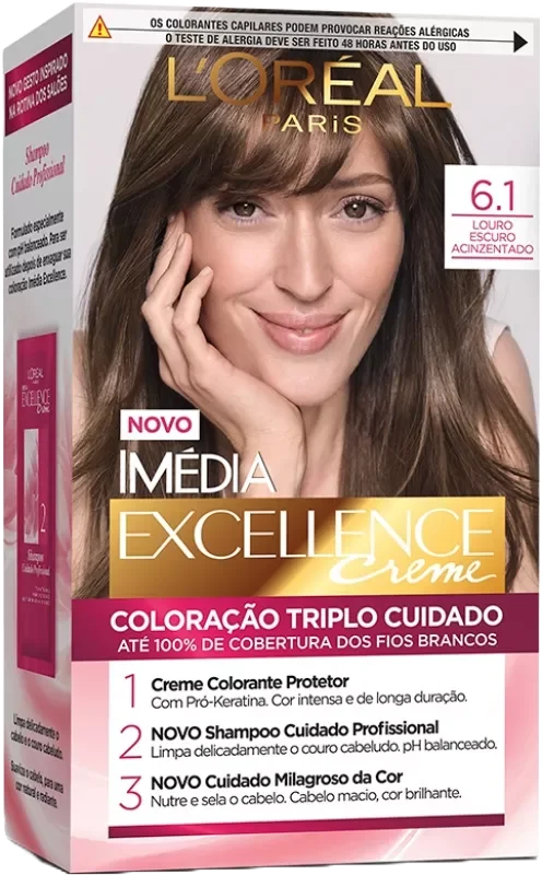 COLORAÇÃO IMÉDIA KIT 06.1 LOURO ESCURO ACINZENTADO