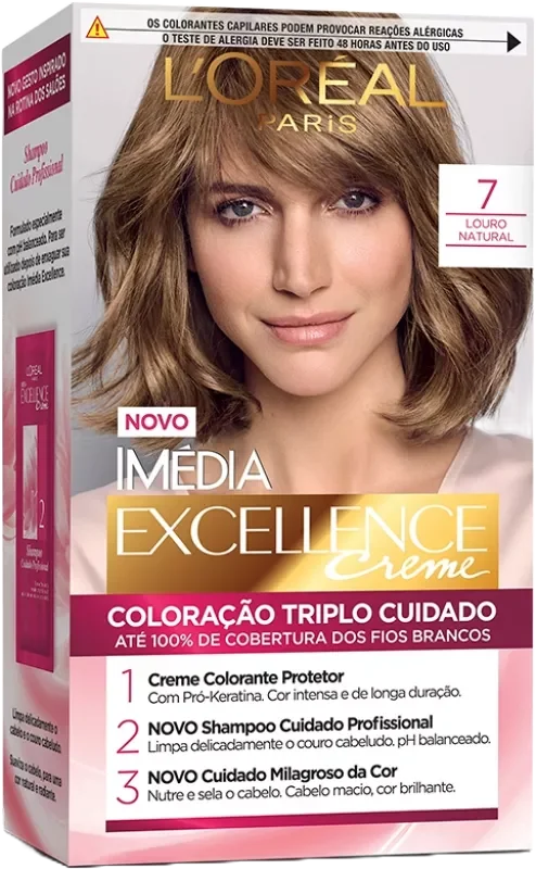 COLORAÇÃO IMÉDIA KIT 07 LOURO NATURAL