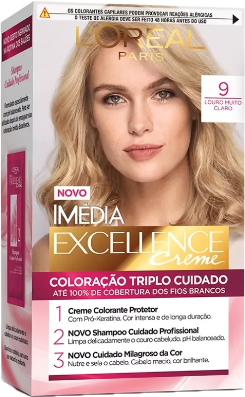 COLORAÇÃO IMÉDIA KIT 09 LOURO MUITO CLARO