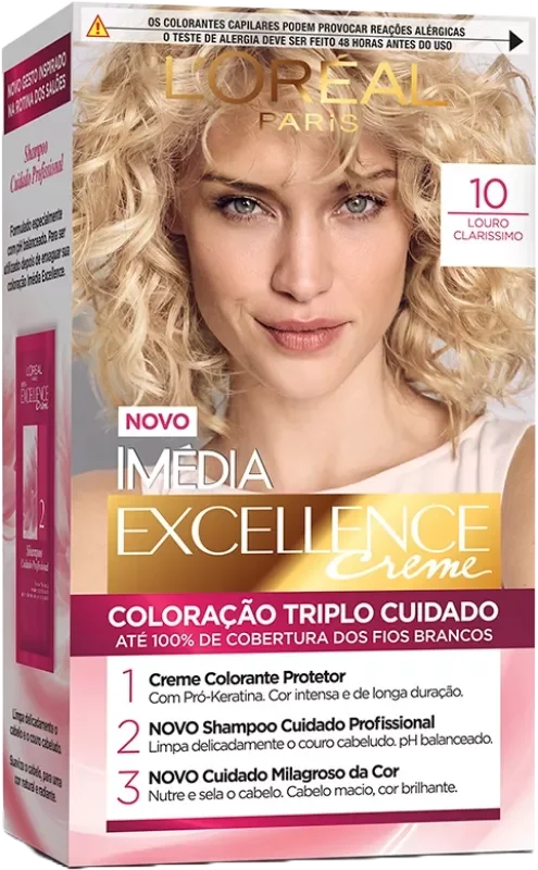 COLORAÇÃO IMÉDIA KIT 10 LOURO CLARÍSSIMO