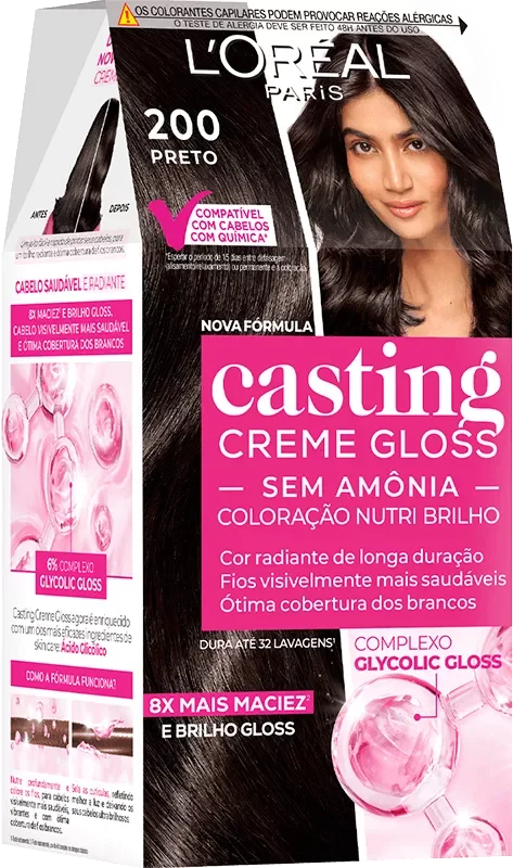 COLORAÇÃO CASTING GLOSS KIT 0200 PRETO