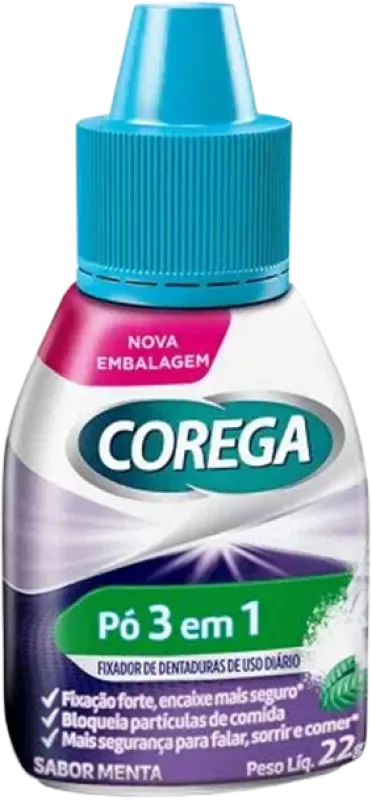 ADESIVO PARA DENTADURA COREGA 22G PÓ MENTA