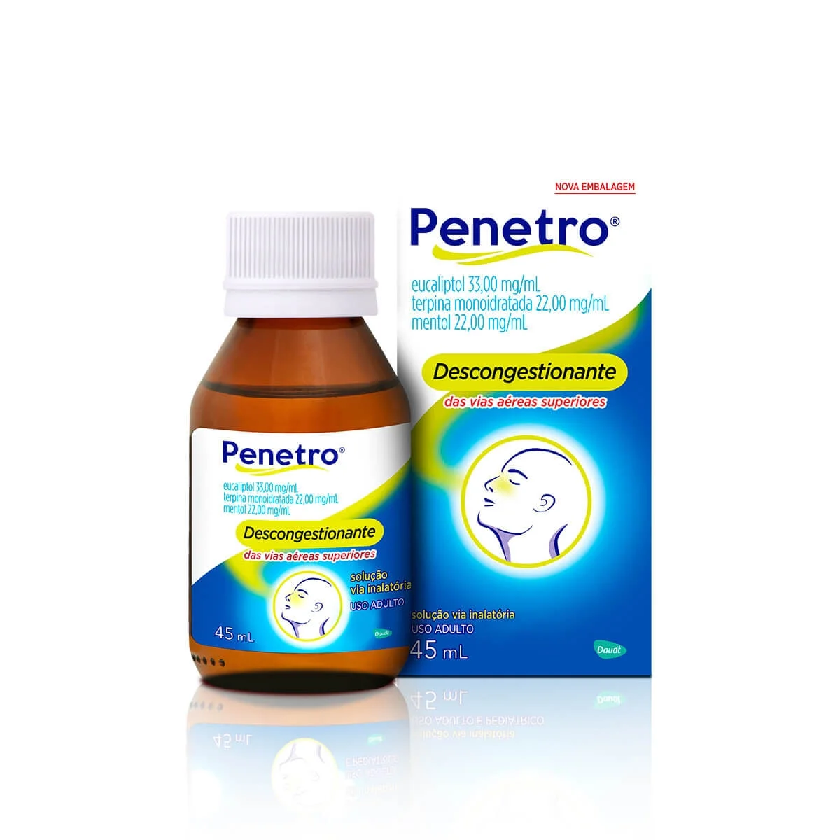 Penetro 33mg/ml + 22mg/ml + 22mg/ml Solução de Uso Inalatório Frasco 45ml