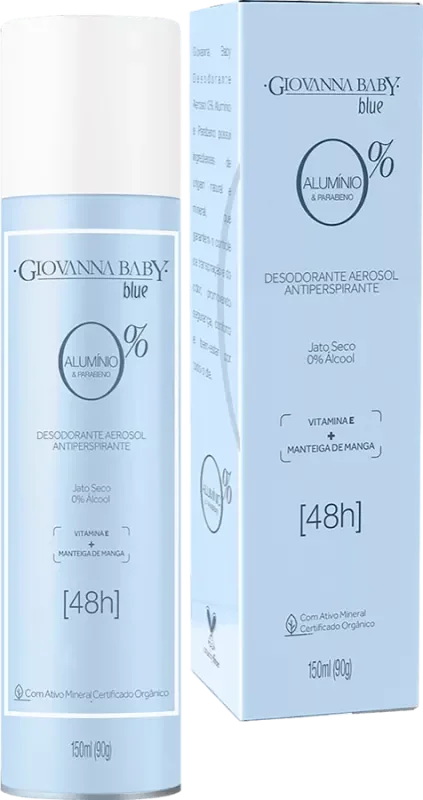 DESODORANTE GIOVANNA BABY AEROSSOL 150ML 0% ALUMÍNIO BLUE
