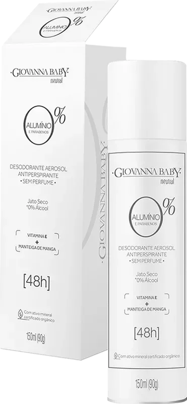 DESODORANTE GIOVANNA BABY AEROSSOL 150ML 0% ALUMÍNIO NEUTRAL