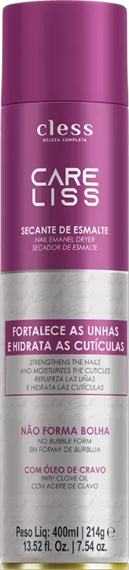 SECANTE DE ESMALTE CARE LISS AEROSSOL 400ML ÓLEO DE CRAVO