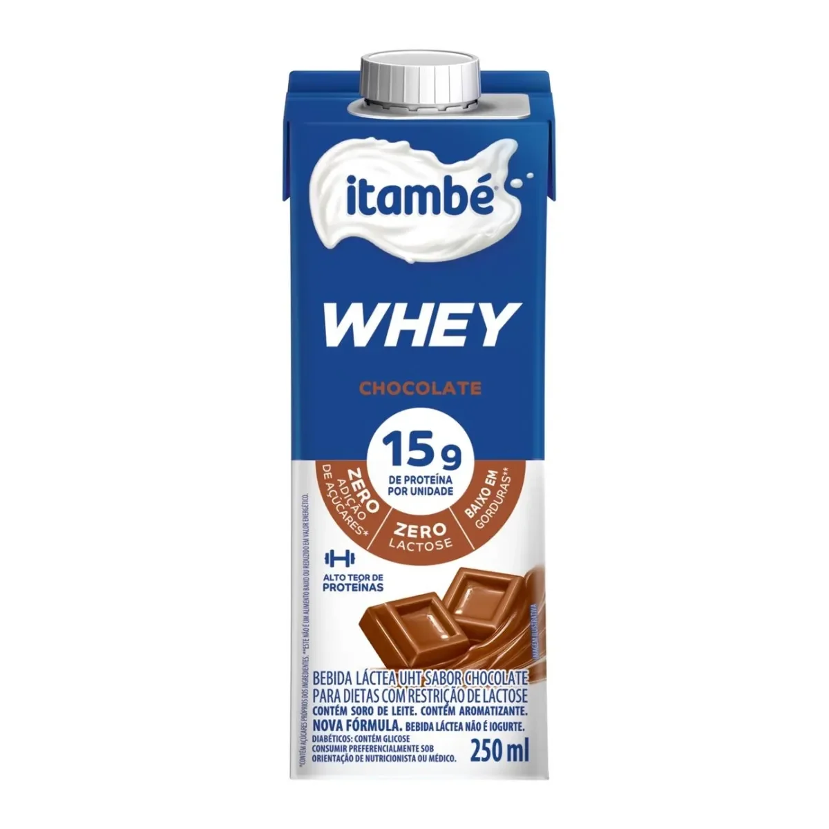 Bebida Láctea Whey Zero Lactose Itambé 15g Chocolate 250ml
