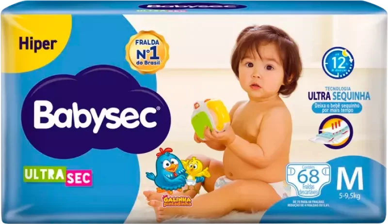 FRALDA BABYSEC ULTRA SEC HIPER M 68UN