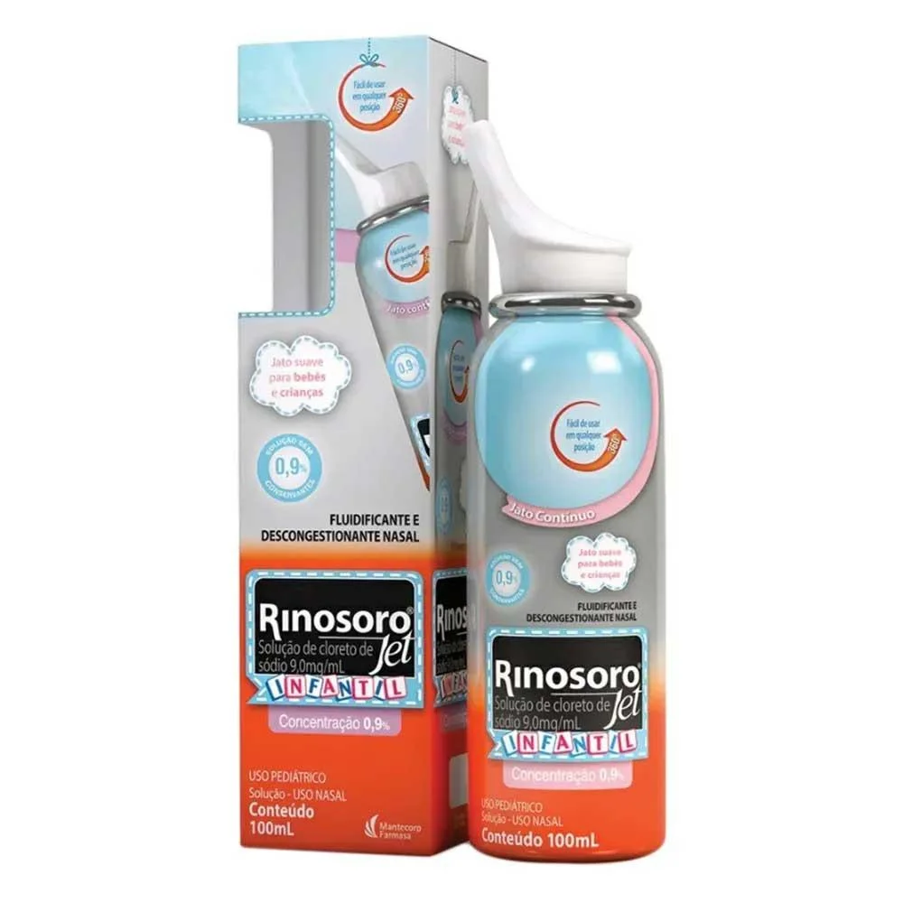 Rinosoro Jet 9mg/ml Solução Nasal Infantil Frasco Spray 100ml