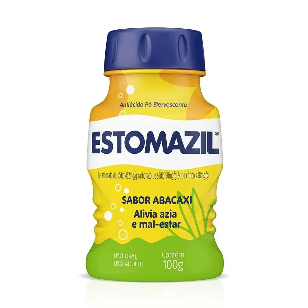 Estomazil 462mg/g + 90mg/g + 438mg/g Pó Efervescente de Uso Oral Sabor Abacaxi 100g
