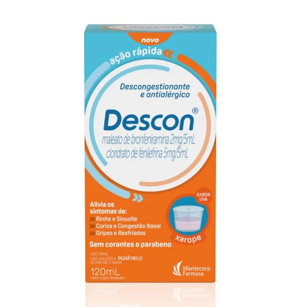 Descon 0,4mg/ml + 1mg/ml com Copo Medidor Xarope Frasco 120ml