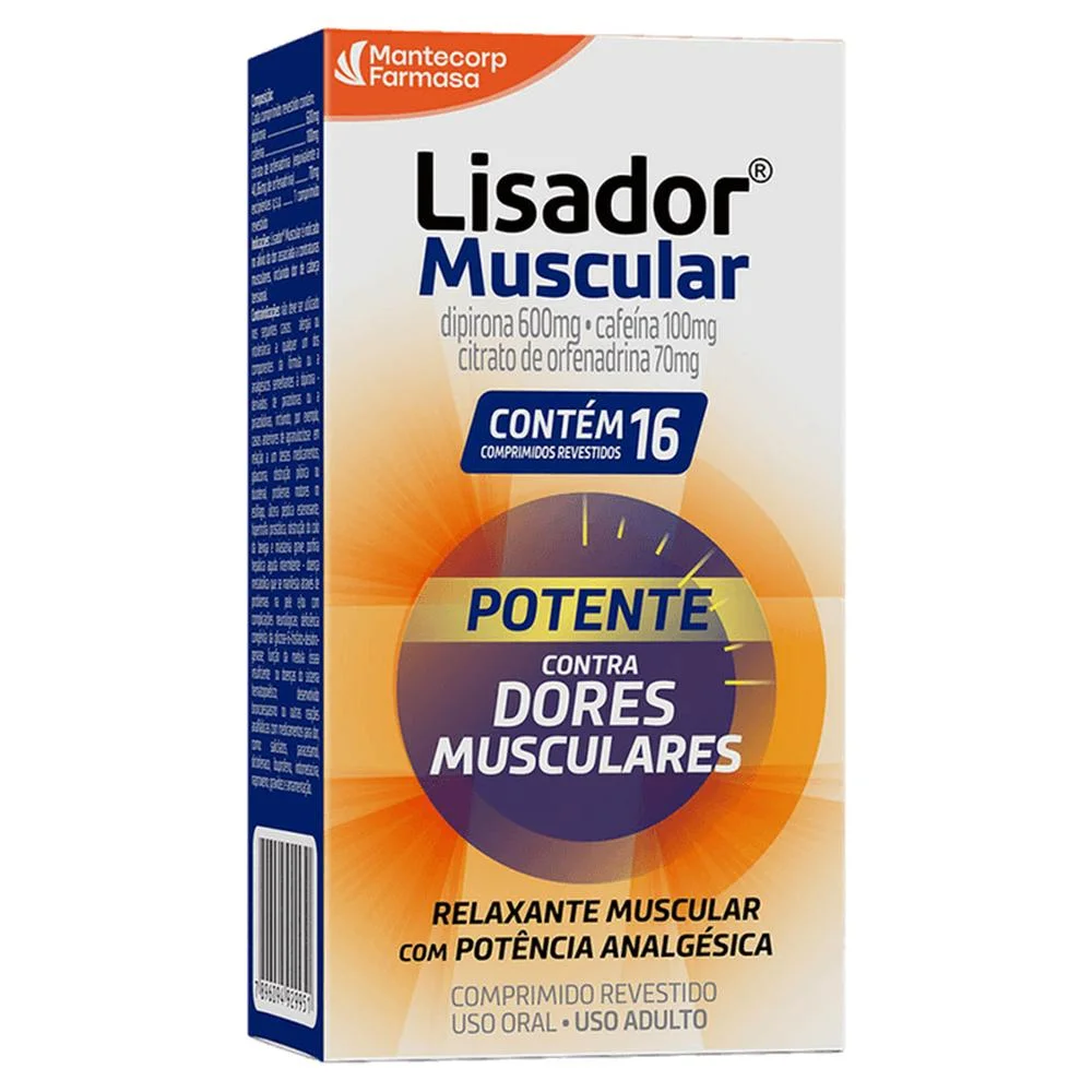 Lisador Muscular 600mg + 100mg + 70mg com 16 Comprimidos
