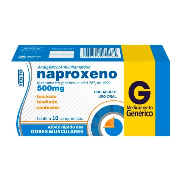 Naproxeno 500mg com 10 Comprimidos