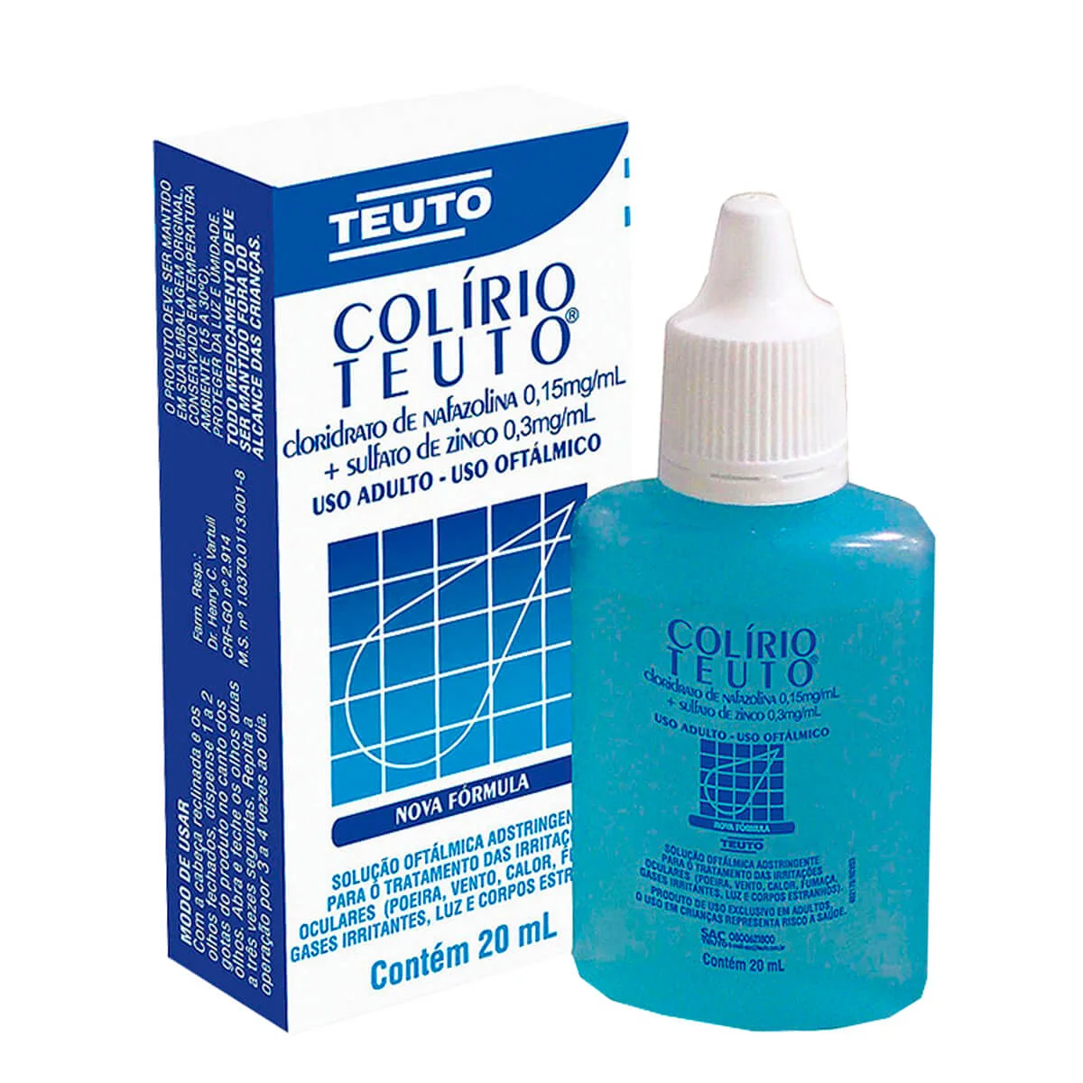 Colírio 0,15mg/ml + 0,3mg/ml Solução de Uso Oftálmico Frasco Gotejador 20ml