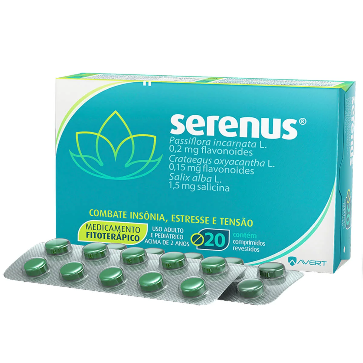 Serenus 0,15mg + 0,2mg + 1,5mg com 20 Comprimidos Revestidos
