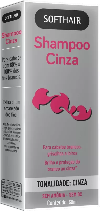 SHAMPOO SOFT HAIR 060ML CINZA