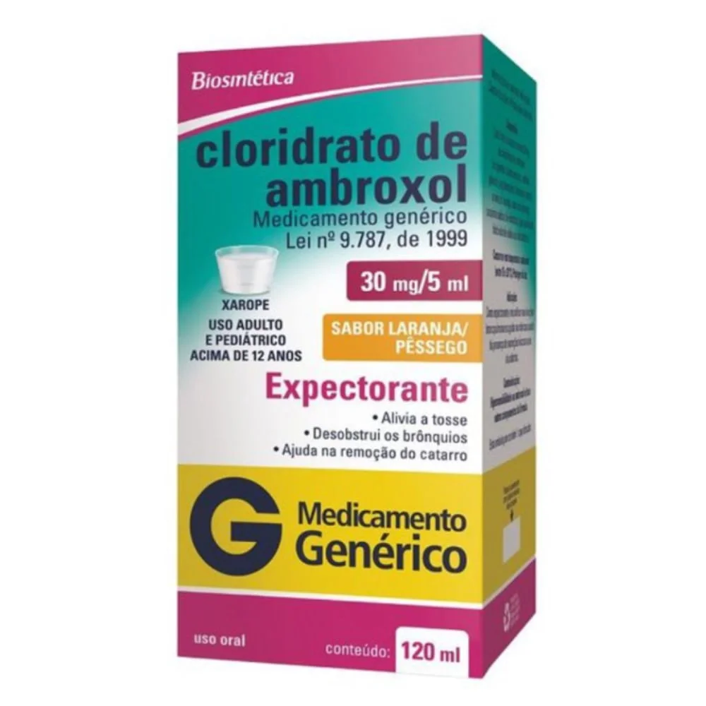 Cloridrato de Ambroxol 6mg/ml com Copo Medidor Xarope de Uso Oral Adulto Frasco 120ml