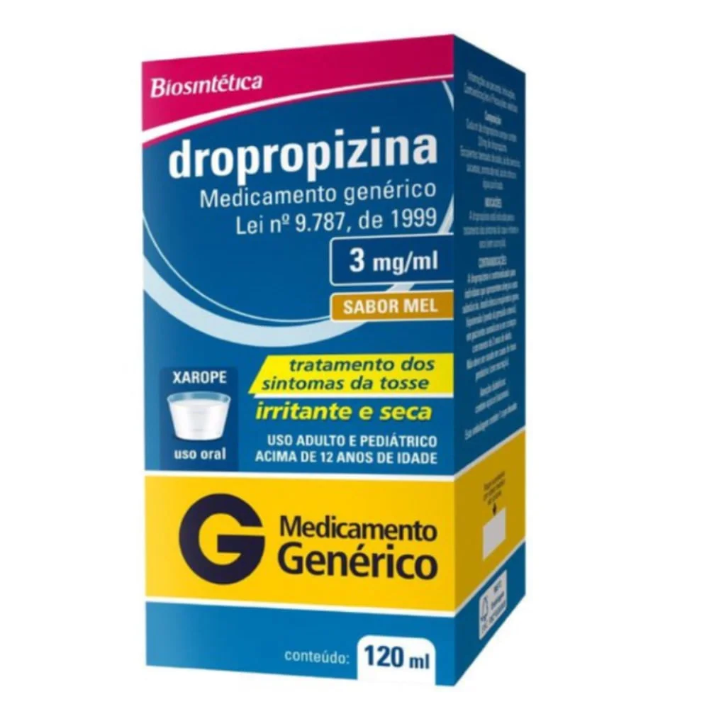 Dropropizina 3mg/ml com Copo Medidor Xarope Adulto Frasco 120ml