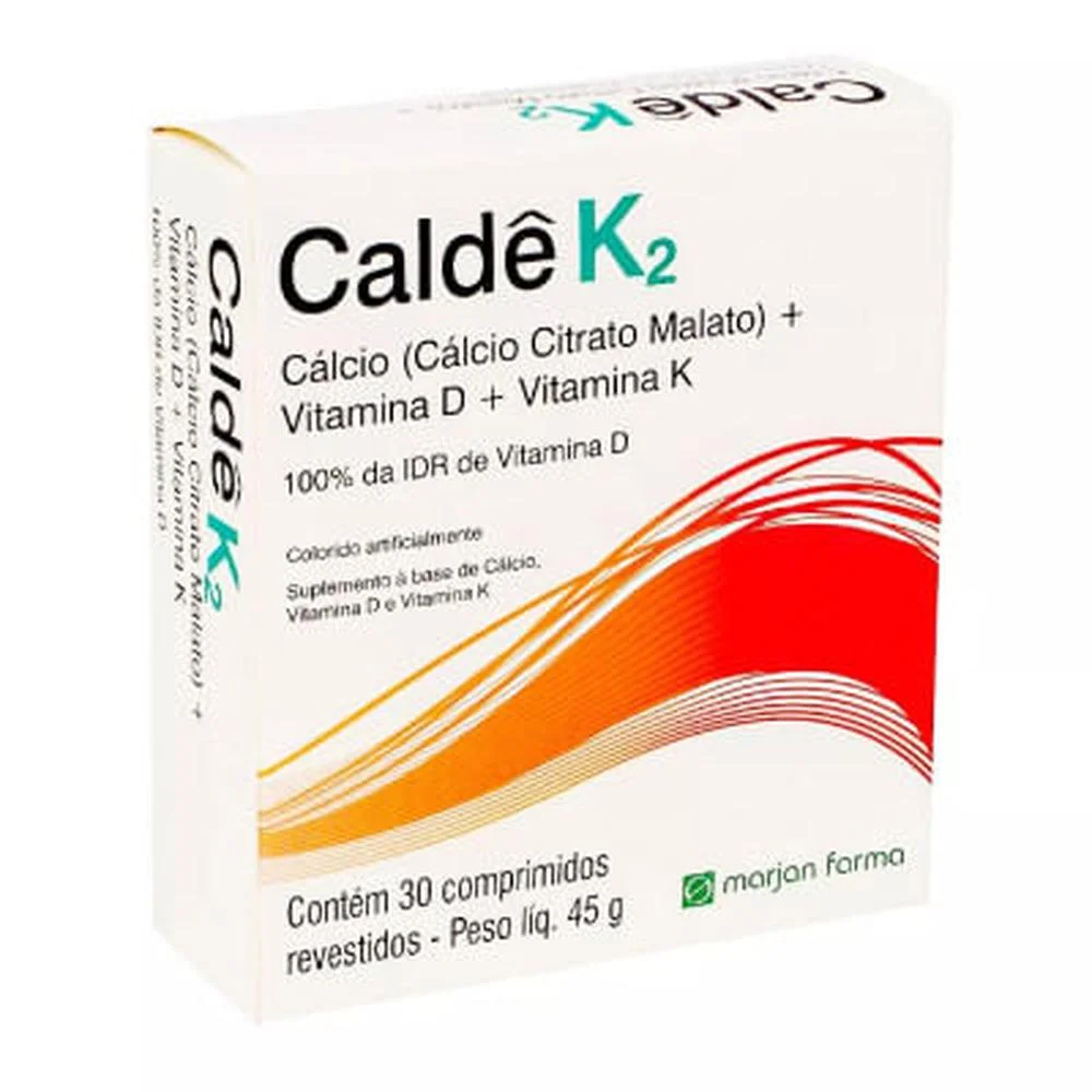 Suplemento Vitamínico Caldê K2 com 30 Comprimidos Revestidos