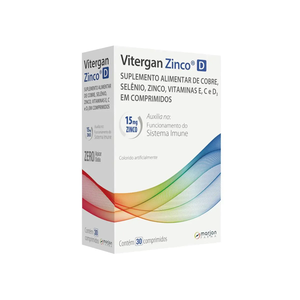 Polivitamínico Vitergan Zinco D 30 comprimidos