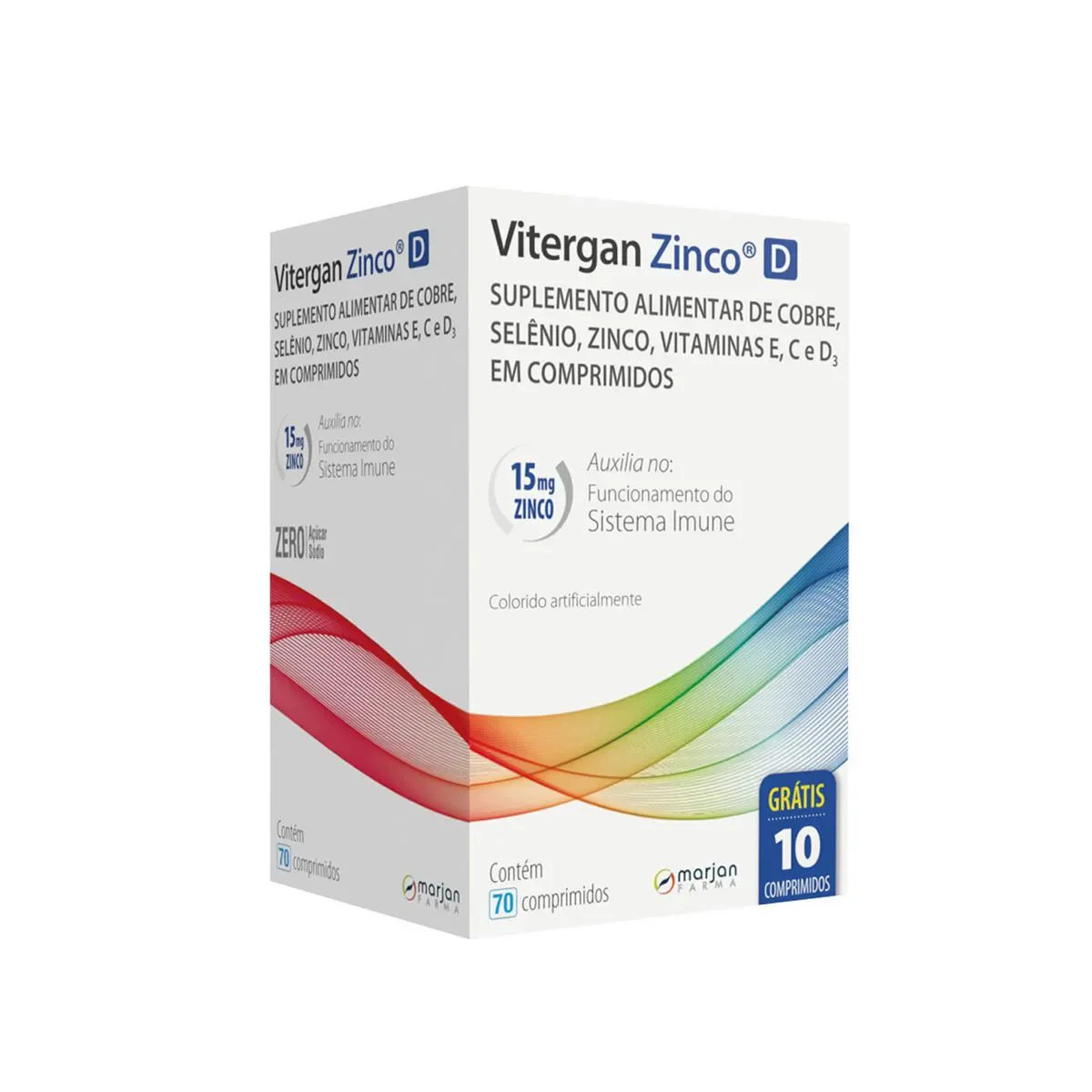 Polivitamínico Vitergan Zinco D 70 comprimidos