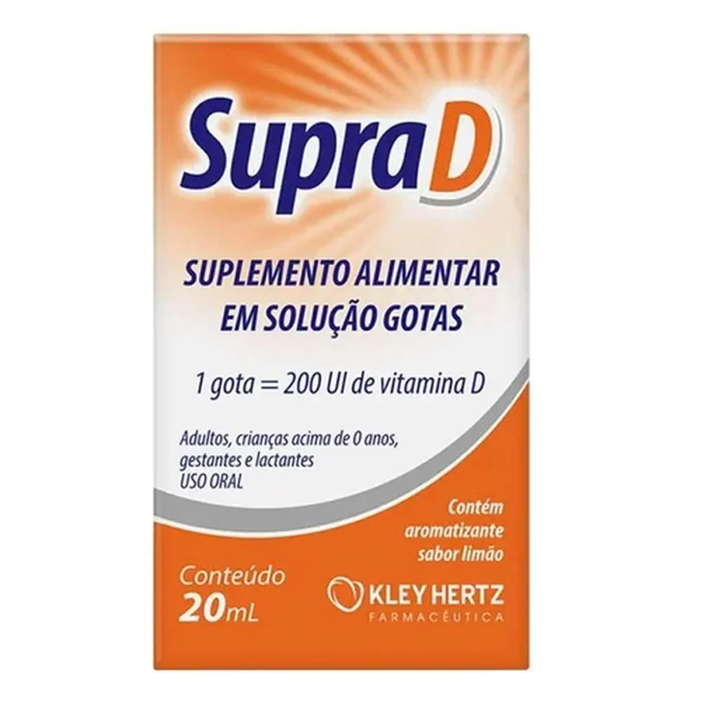 Supra D Kley Hertz 200ui Gotas Sabor Limão 20ml