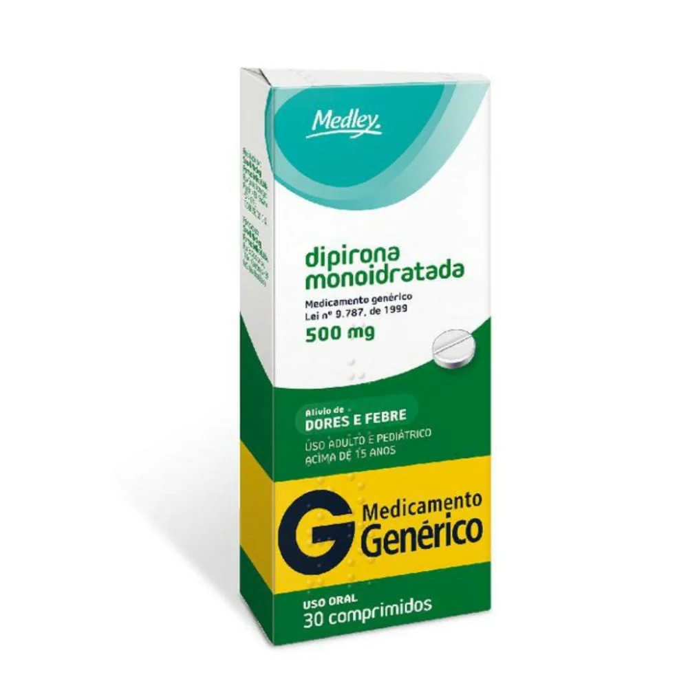 Dipirona Monoidratada 500mg com 30 Comprimidos