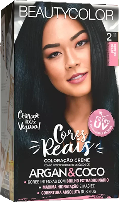 COLORAÇÃO BEAUTY COLOR KIT 02.11 PRETO AZULADO