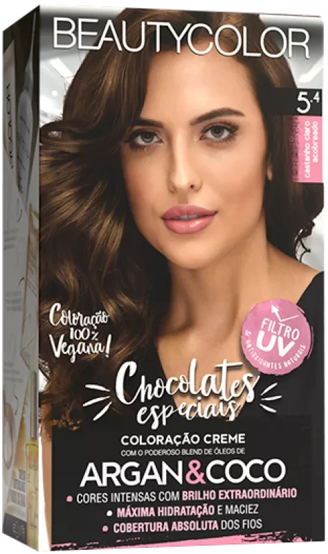 COLORAÇÃO BEAUTY COLOR KIT 05.4 CASTANHO CLARO ACOBREADO