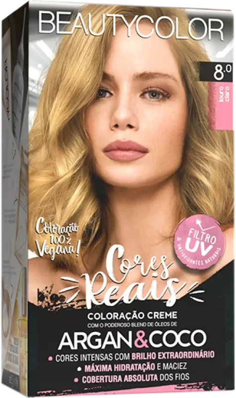 COLORAÇÃO BEAUTY COLOR KIT 08.0 LOURO CLARO