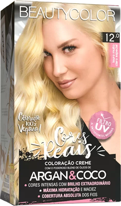 COLORAÇÃO BEAUTY COLOR KIT 12.0 LOURO MUITO CLARO ESPECIAL