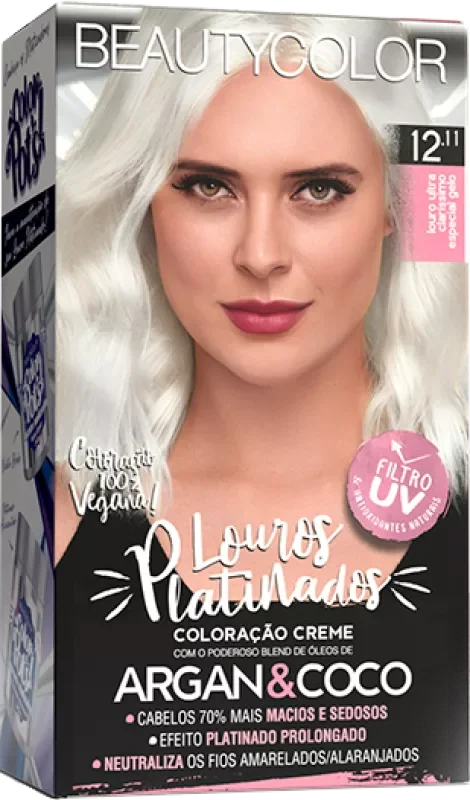 COLORAÇÃO BEAUTY COLOR KIT 12.11 LOURO ULTRA CLARÍSSIMO ESPECIAL GELO