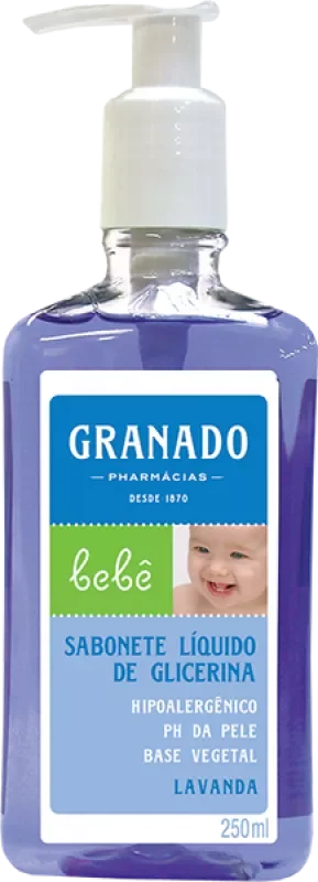 SABONETE GRANADO BEBÊ 250ML LÍQUIDO GLICERINA LAVANDA