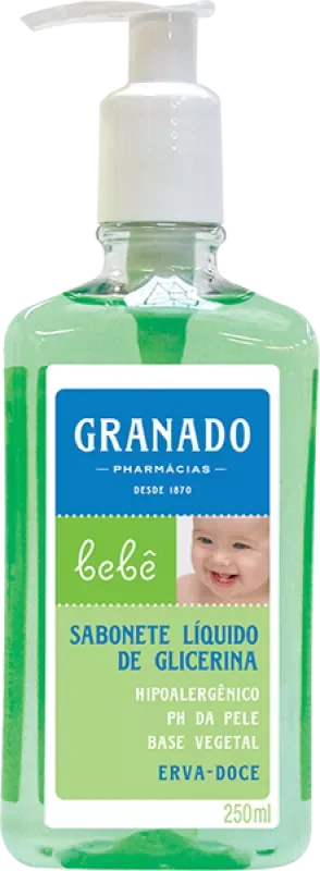 SABONETE GRANADO BEBÊ 250ML LÍQUIDO GLICERINA ERVA DOCE