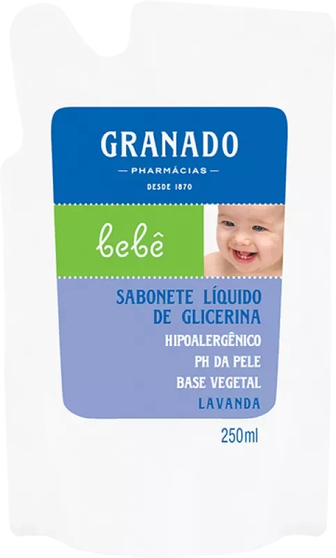 SABONETE GRANADO BEBÊ 250ML LÍQUIDO GLICERINA LAVANDA REFIL