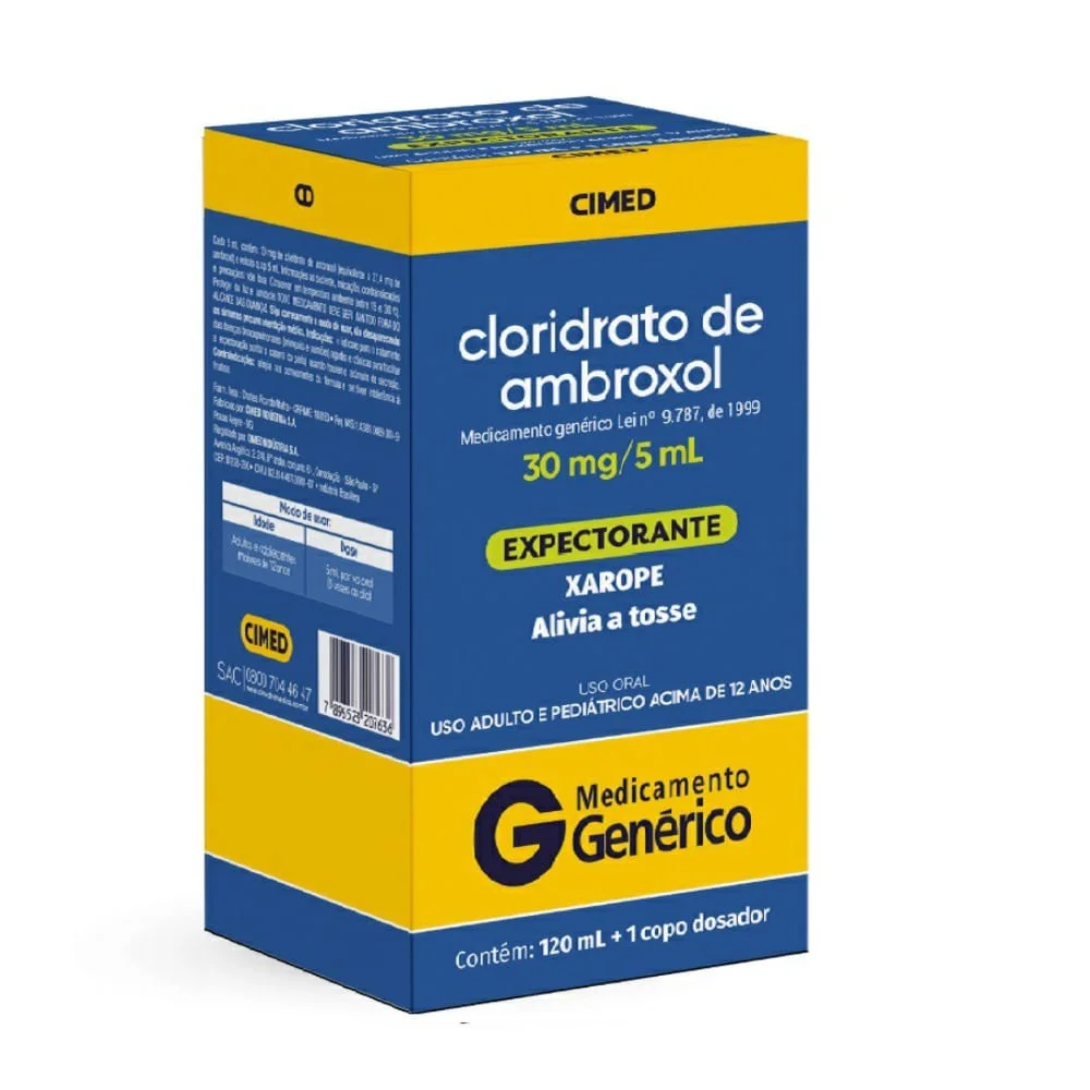 Cloridrato de Ambroxol 6mg/ml com Copo Dosador Xarope Adulto Frasco 120ml