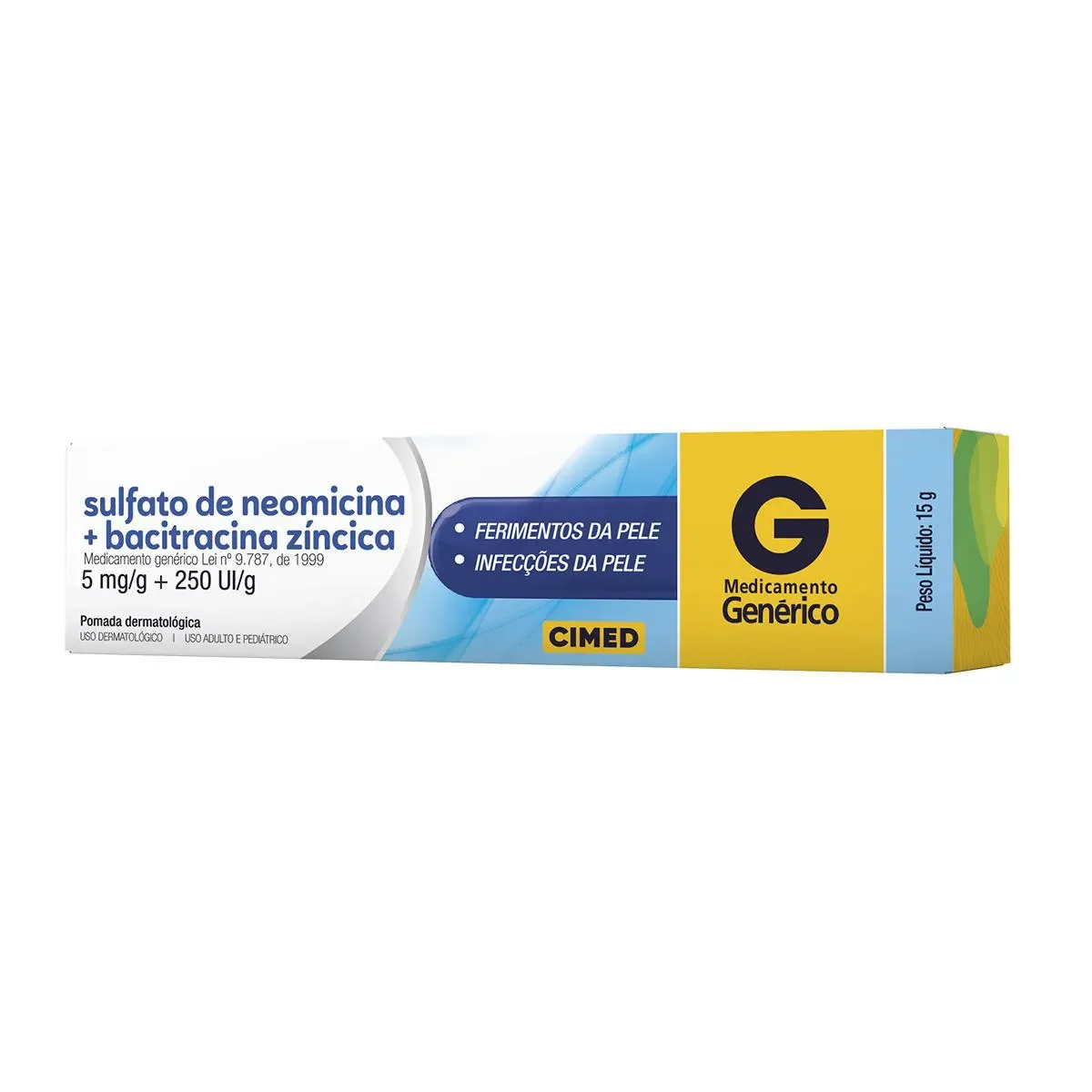 Sulfato de Neomicina 5mg/g + Bacitracina 250UI/g Cimed Pomada Dermatológica 15g